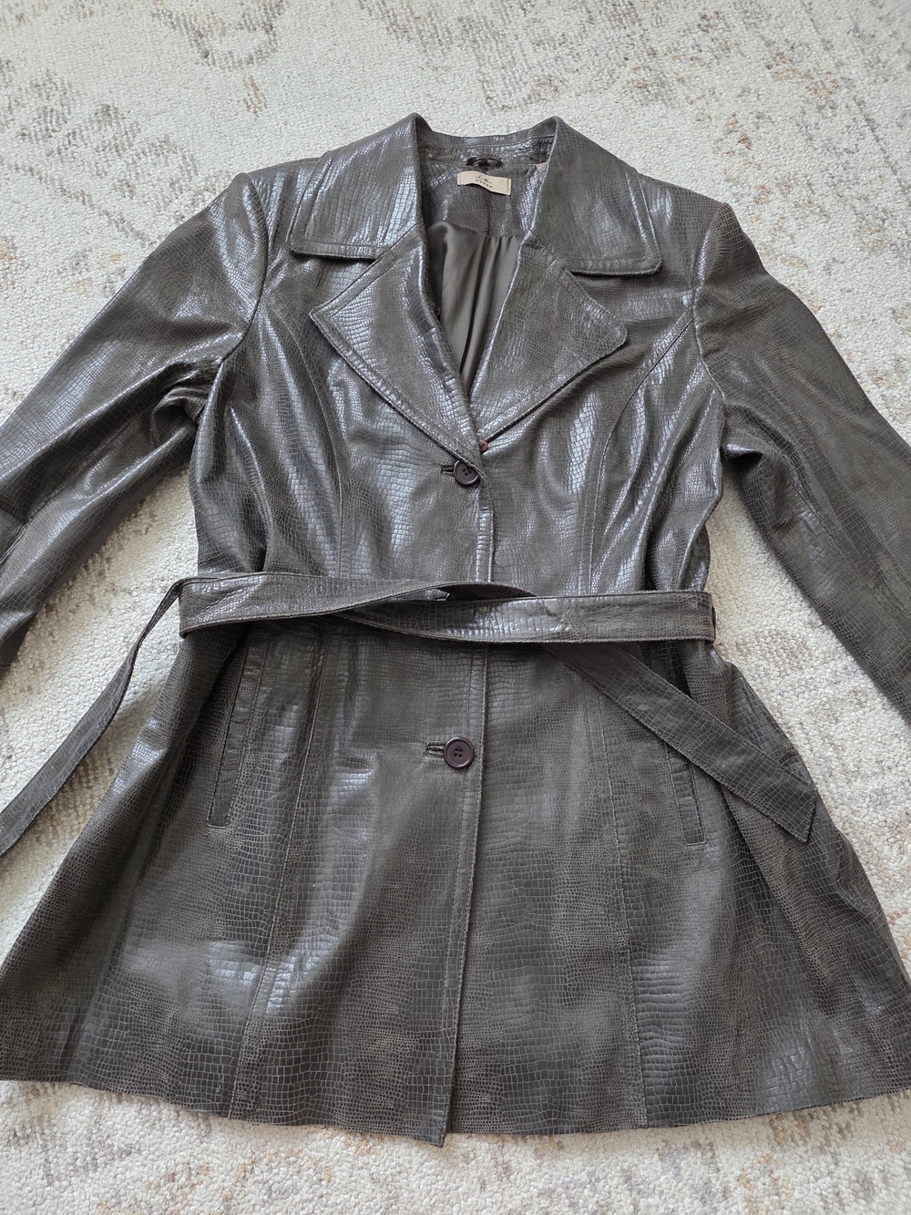 Women's Leather Trench Jacket